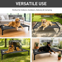 Sytopia 47'' Outdoor Elevated Dog Bed for Extra Large Dogs, Chew-Proof Pet Camping Raised Cot with Breathable Mesh - Durable Frame, Cooling Hammock Bed, Non-Slip Feet, Waterproof, Easy Clean