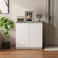 Large/Tall Litter Box Enclosure, Modern Wooden Litter Box Furniture for XL Litterbox with Hidden Storage as Sideboard Cabinet (White)
