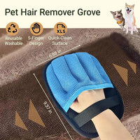 Pet Hair Remover Glove for Furniture, Reusable, 5-Finger, Blue, Dog and Cat Fur Removal Tool for Couch, Lint Clean Glove for Carpet, Bedding, Clothes, Curtain, Pet Bed, Car Seats