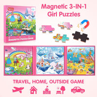 SYNARRY magnetic dinosaur puzzle book with three colorful dinosaur scenes - view 21
