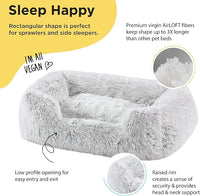 Best Friends by Sheri Shag Lounge Bed Calming Faux Fur Dog Bed, Frost, Medium, 30" x 20"