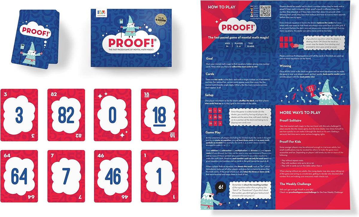 Evermade Proof Math Game - Fast-Paced Mental Math Card Game for Kids Ages 9-12, Teens & Adults - 3.9 inches x 5.5 inches x 1 inch - image 4