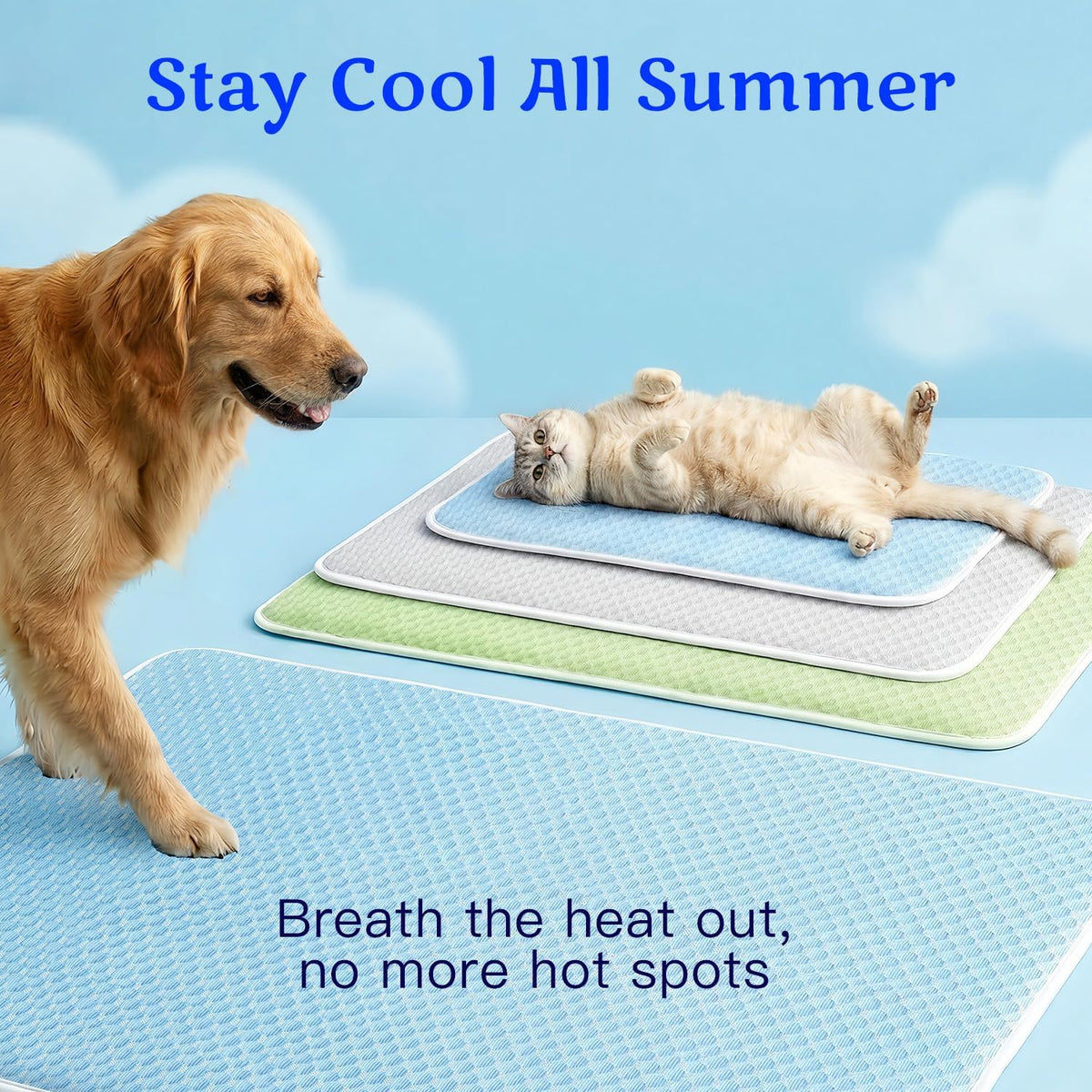 Mora Pets Dog Cooling Mat Instant Pet Cooling Pad Bed for Large Dogs - Blue / 36-Inch (Medium) - image 3