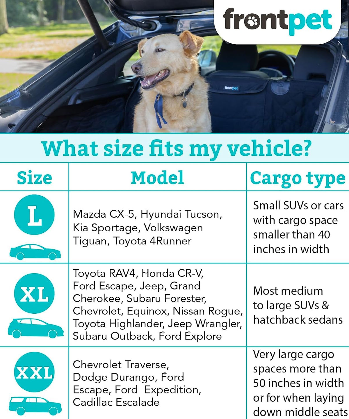 SUV Cargo Liner for Dogs - Water-Resistant Pet Trunk Cargo Cover Mat for SUVs and Sedans - Black / Large (35"L x 40"W) - image 2