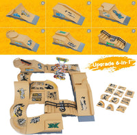 Gr8ware 6-in-1 fingerboard skate park with half pipe ramp and mini finger skateboards - view 8