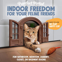 Purrfect Portal French Cat Door - Brown - image 2