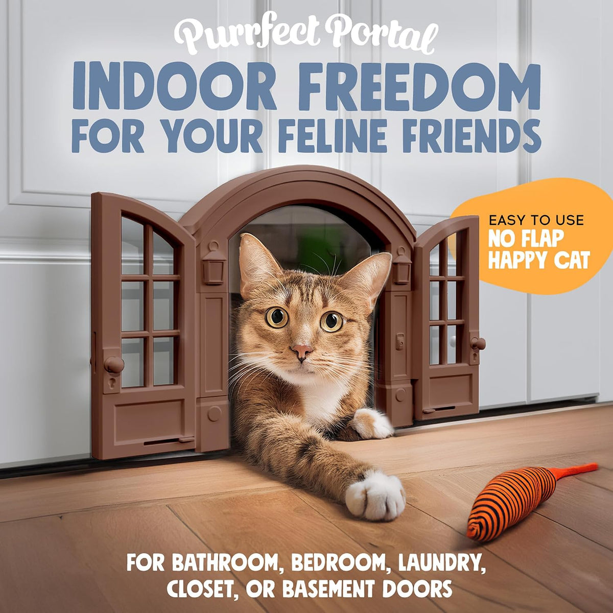 Purrfect Portal French Cat Door - Brown - image 2
