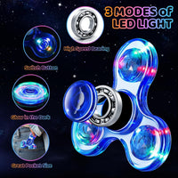 Fidget Spinner 2 Pack, Light up Sensory Fidget Toys Adults Kids 4-8-12, Kids - White&blue - image 3