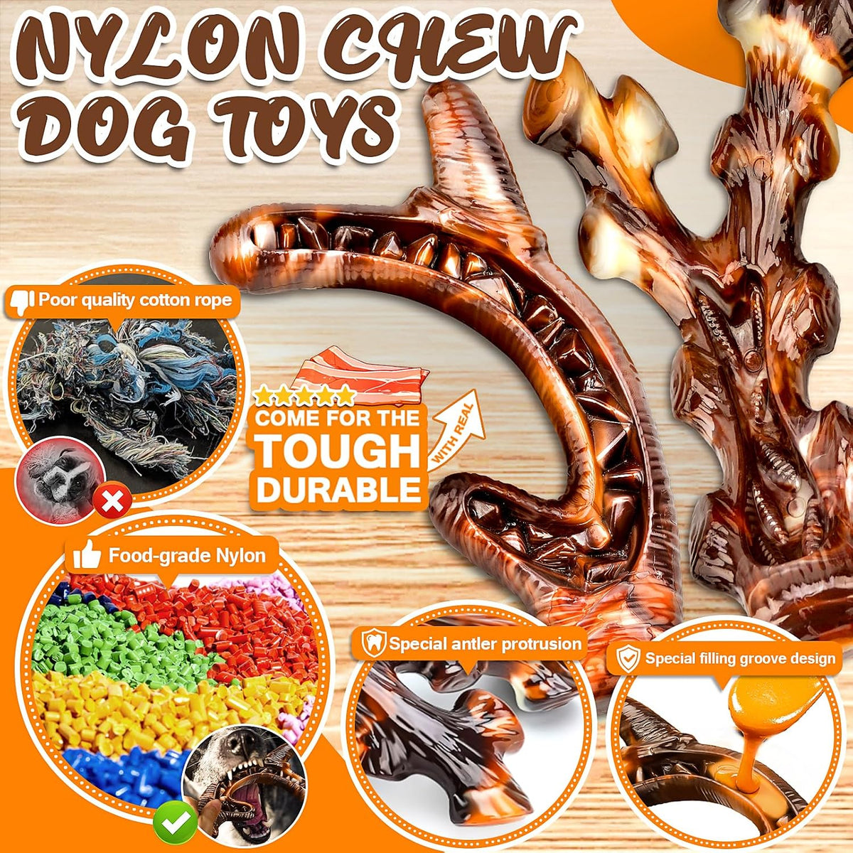 Dog Chew Toys for Aggressive Chewers 4 Pack - Large / Dog Chew Toys - image 3
