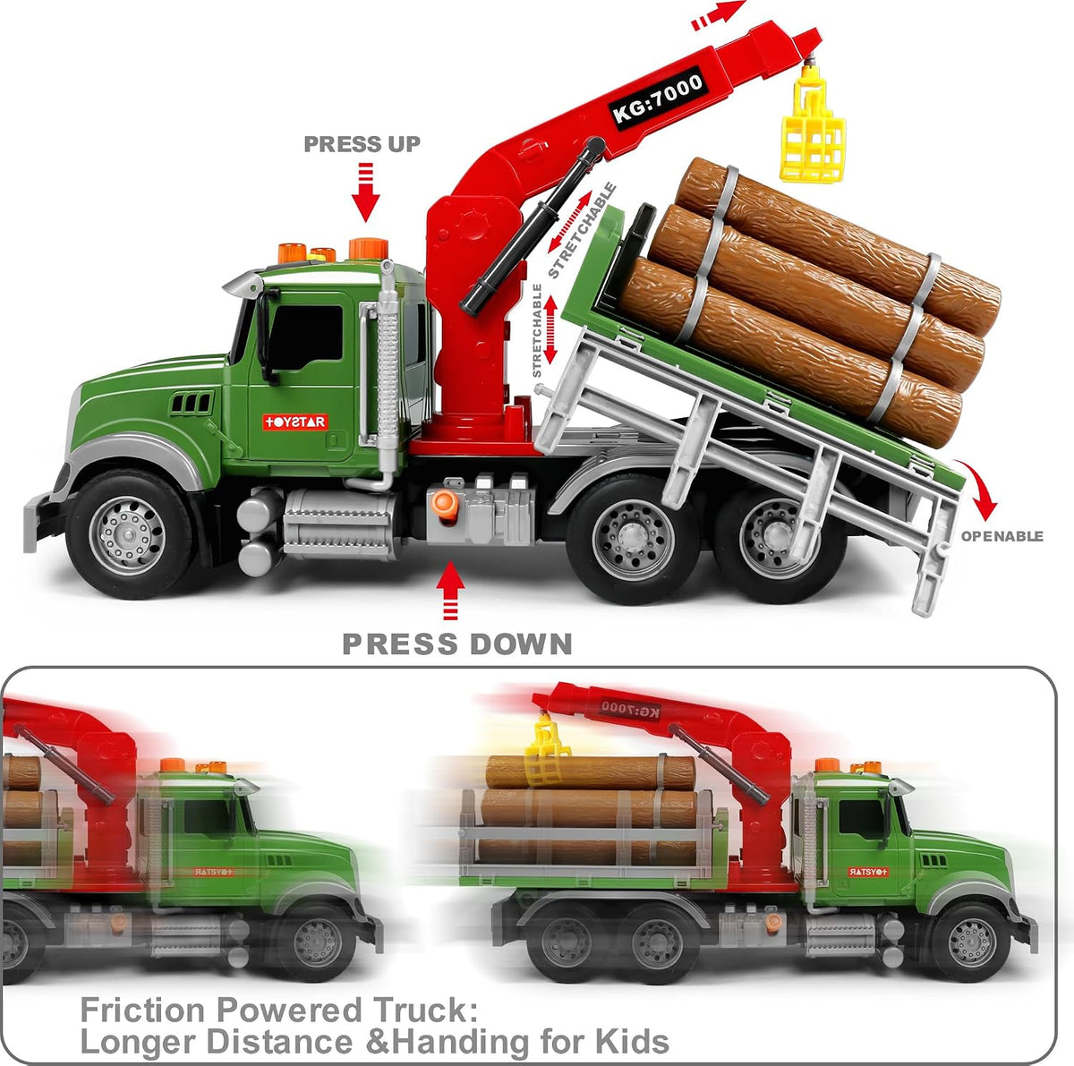 Dwi Dowellin Kid Trucks Toys for Boys Age 3-5 - farm truck - image 3