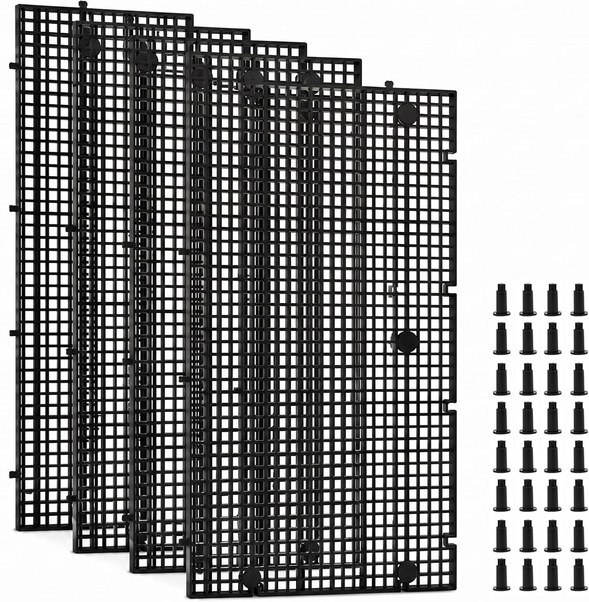 LINLAN 8 Pieces High-Density Aquarium Grid Plastic with 48 Brackets - 4pcs
