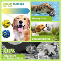 Upgrade Dog Balls Interactive Toys for Aggressive Chewers, Indestructible Tennis Durable Bouncy for Fetch Game, Lightweight Floating, Grey