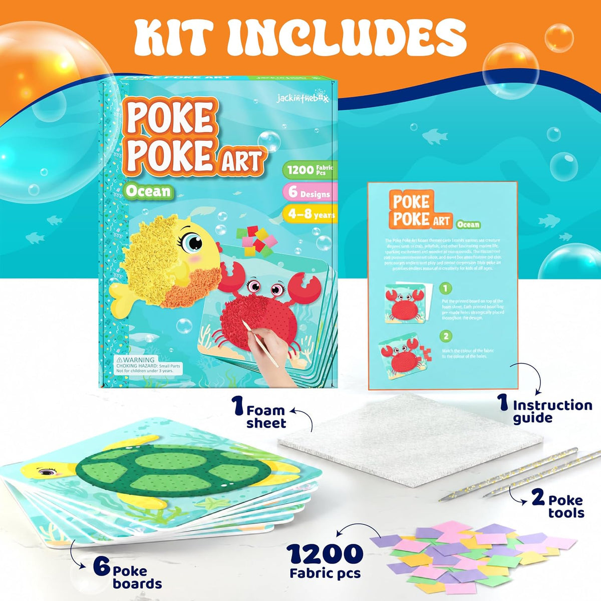 Jackinthebox Poke Art Magical Flower Pressing Craft Kit for Girls - Ocean - image 2