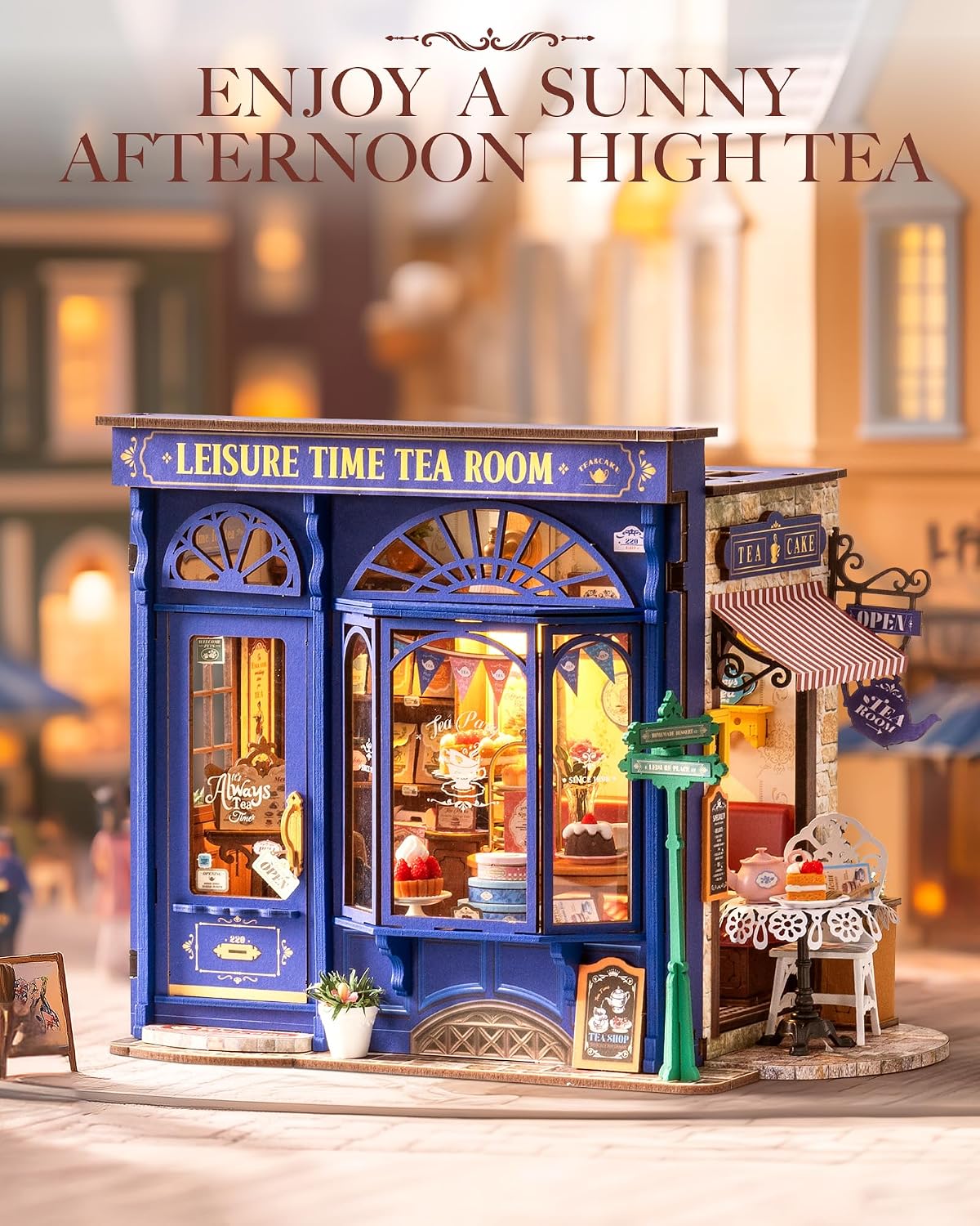 Rolife Bakery Shop DIY Miniature Dollhouse Kit Creative Gift - Leisure Time Tea Room - image 2