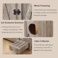 Cat Litter Robot Enclosure, Automatic Litter Box Enclosure for Litter Robot 3/4,Cat-Exclusive entrace for Dog Proof and Fun,Charging Station for cat Litter Cabinet,Litter Collector and Lock,Grey