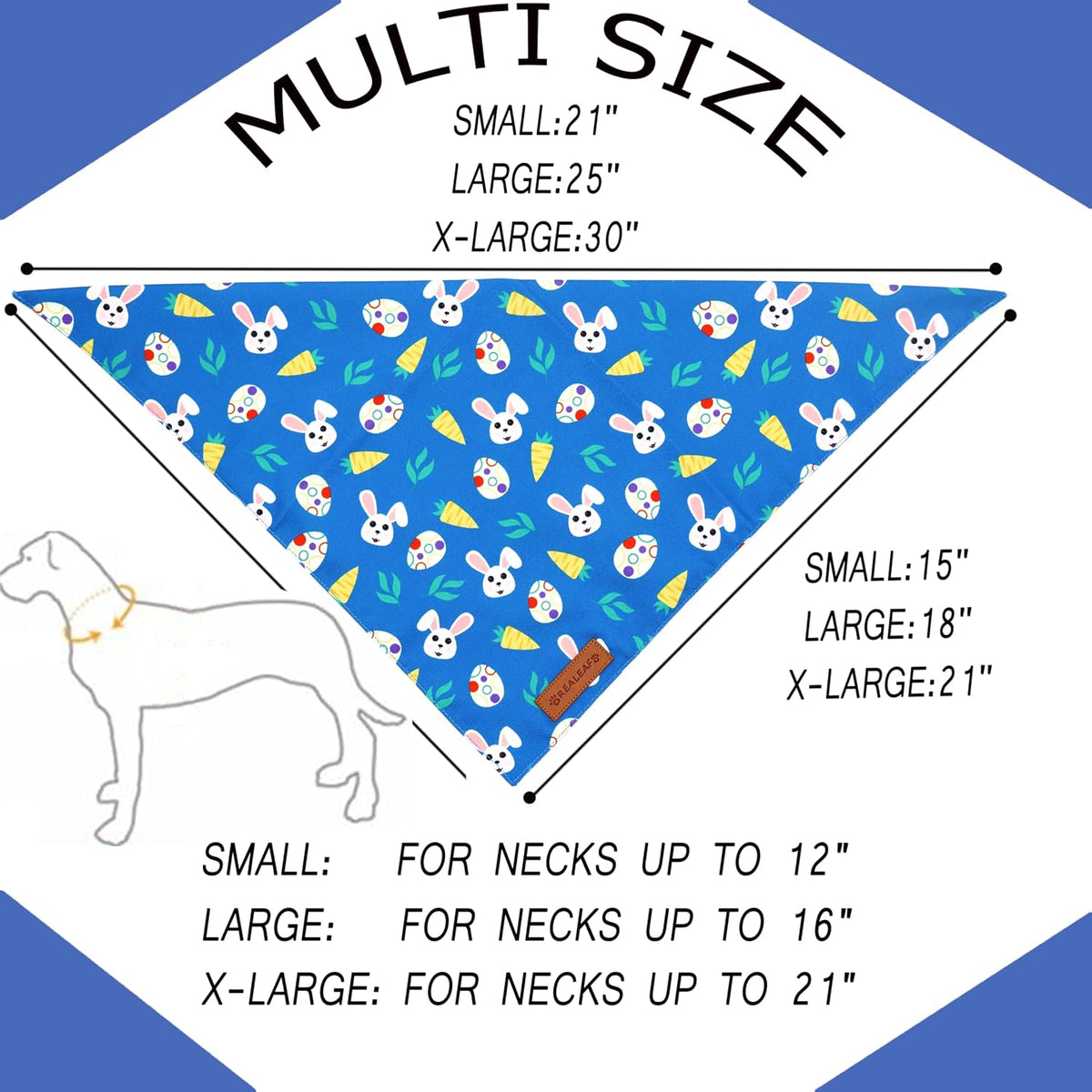 Fall Dog Bandanas 2 Pack, Orange Plaid Pet Scarf for Boy and Girl, Premium Durable Fabric, Holiday - Easter 2 / Small - image 2