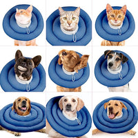 IDOMIK Dog Recovery Collar, Waterproof Soft Dog Cone After Surgery, Comfy Protective Elizabethan Collar Alternative for Dogs Cats, Adjustable Pet Neck Donut Cone Anti-Licking Biting Wounds,Navy,S