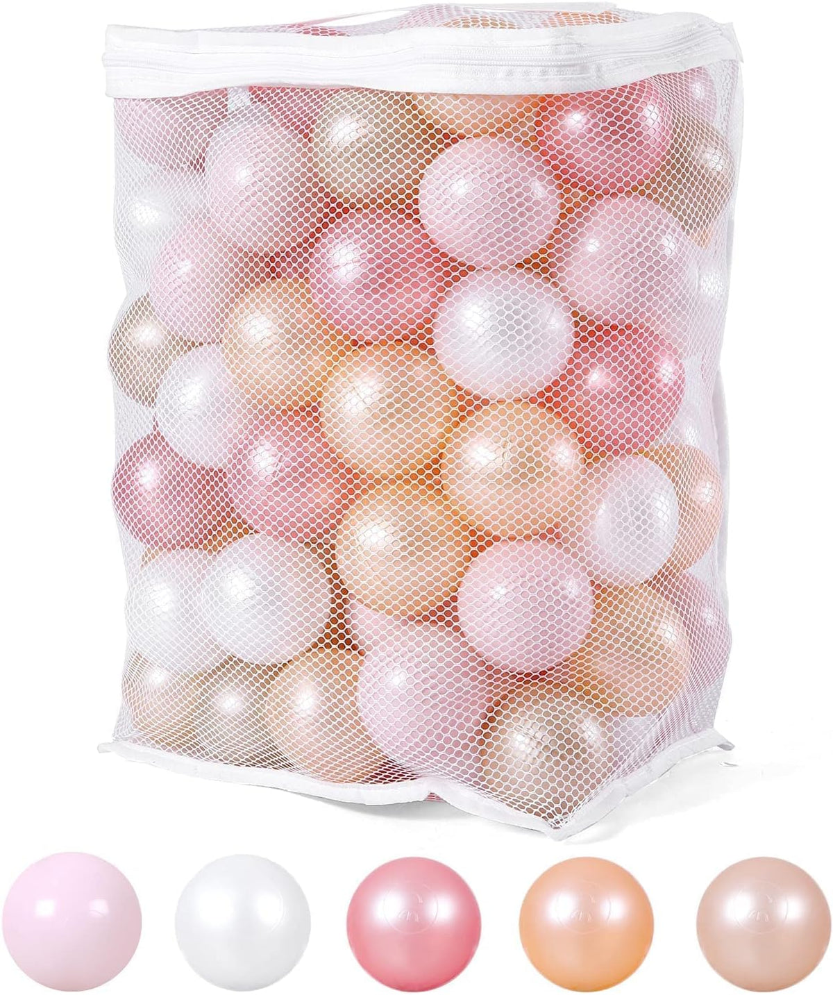Ball Pit Balls Pack of 100 200 500 - Pearl Red+Gold+Pearl Pink+Pearl White+Pearl Brown / 100 balls