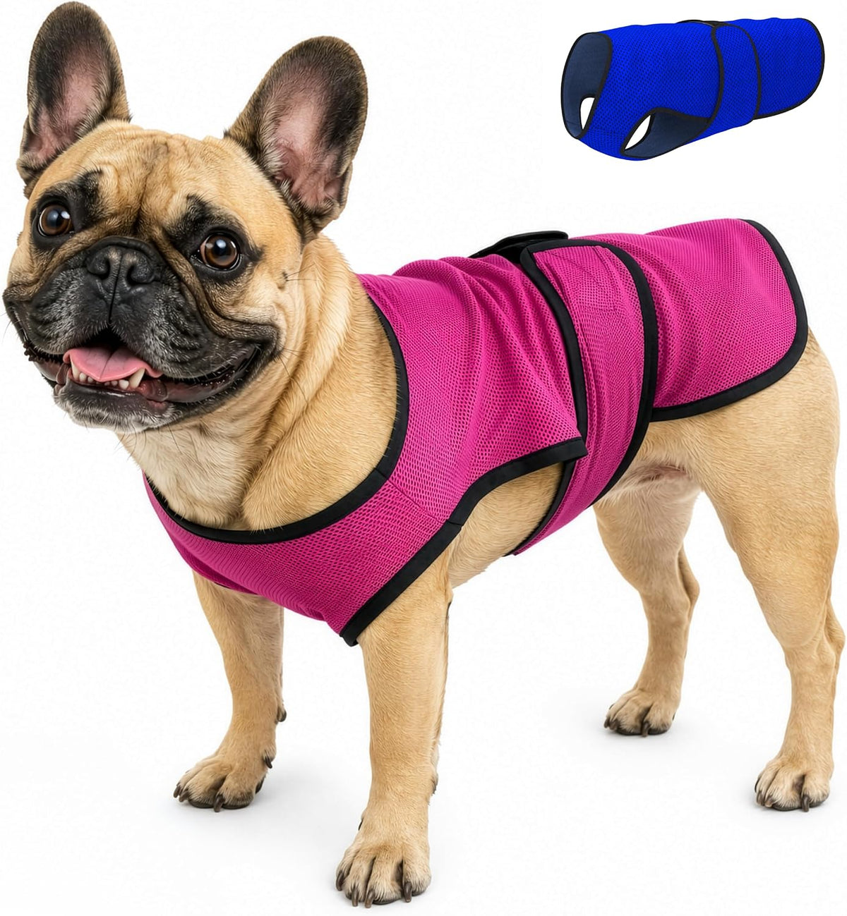 Dog Cooling Vest, Lightweight Cooling Shirt, L - Rose Pink / Medium