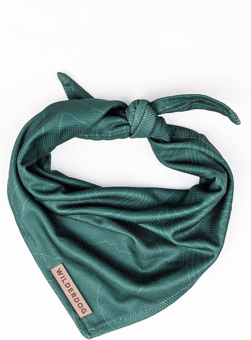 Wilderdog Dog Bandana with Lightweight Quick Drying Poly-Blend Mesh - Evergreen Topo