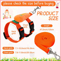 Tondiamo 4 Pcs Adjustable Bunny Harness and Leash Set for Small Pet - Fruit - image 2