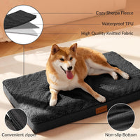 Patas Lague Orthopedic Large Dog Bed Washable Pet Sofa Mat 36''X24'' - 42"L x 28"W x 3.5"Th / Black - image 3