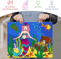 goldentime 3 Pack Kids Paint by Numbers Kit - mermaid - image 4