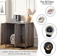 Cat Litter Robot Enclosure,Large Space for Placing Litter Robot 3/4,Power Outlet and Dog-Proof Shelf for Litter Robot Cabinet,Litter Collector for Automatic Litter Box Enclosure,Grey