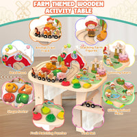 Weilim Montessori Activity Table for 1 Year Old - Farm - image 2