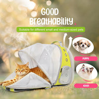 Dual Expandable Large Cat Backpack Carrier – Essentials for Cats - Yellow / Clear Window - image 4