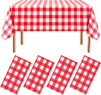 NOVWANG kids party tablecloth 4-pack in red, yellow, cloud and cow print - view 8
