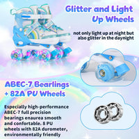SHDSL pink rainbow light up adjustable roller skates for girls - view 28