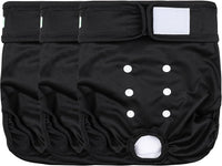 wegreeco Washable Reusable Premium Female Dog Diapers - Small / Black