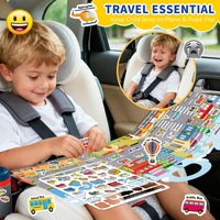 6 Sets Reusable Sticker Book for Toddlers 3-6 - Vehicles+Animals+Ocean+Dinosaurs+Space+Farm - image 3