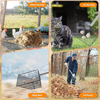 Chicken Coop Pooper Scooper, 36" to 67" Stainless Steel Long Handle Cat Litter Scoop, 5 Segment Extendable Dog Poop Scooper Long Handle, Pet Pooper Scooper for Chicken Dog Cat Manure Rabbit Manure