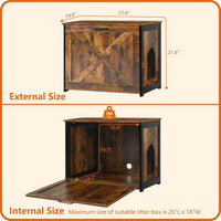 Cat Litter Box Enclosure, Hidden Litter Box Furniture - Rustic Brown / 27.6"L x 19.7"W x 21.7"H - image 4