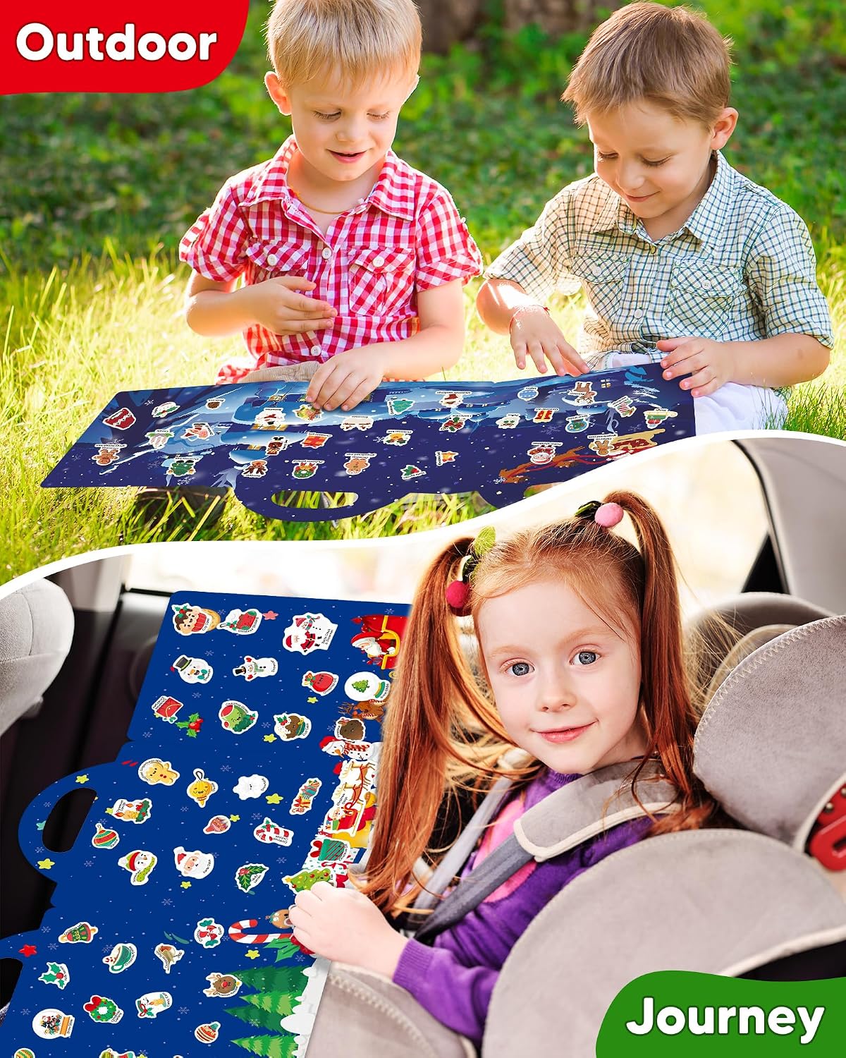 Walenced Reusable Sticker Book, Stickers for Kids - Christmas - image 2