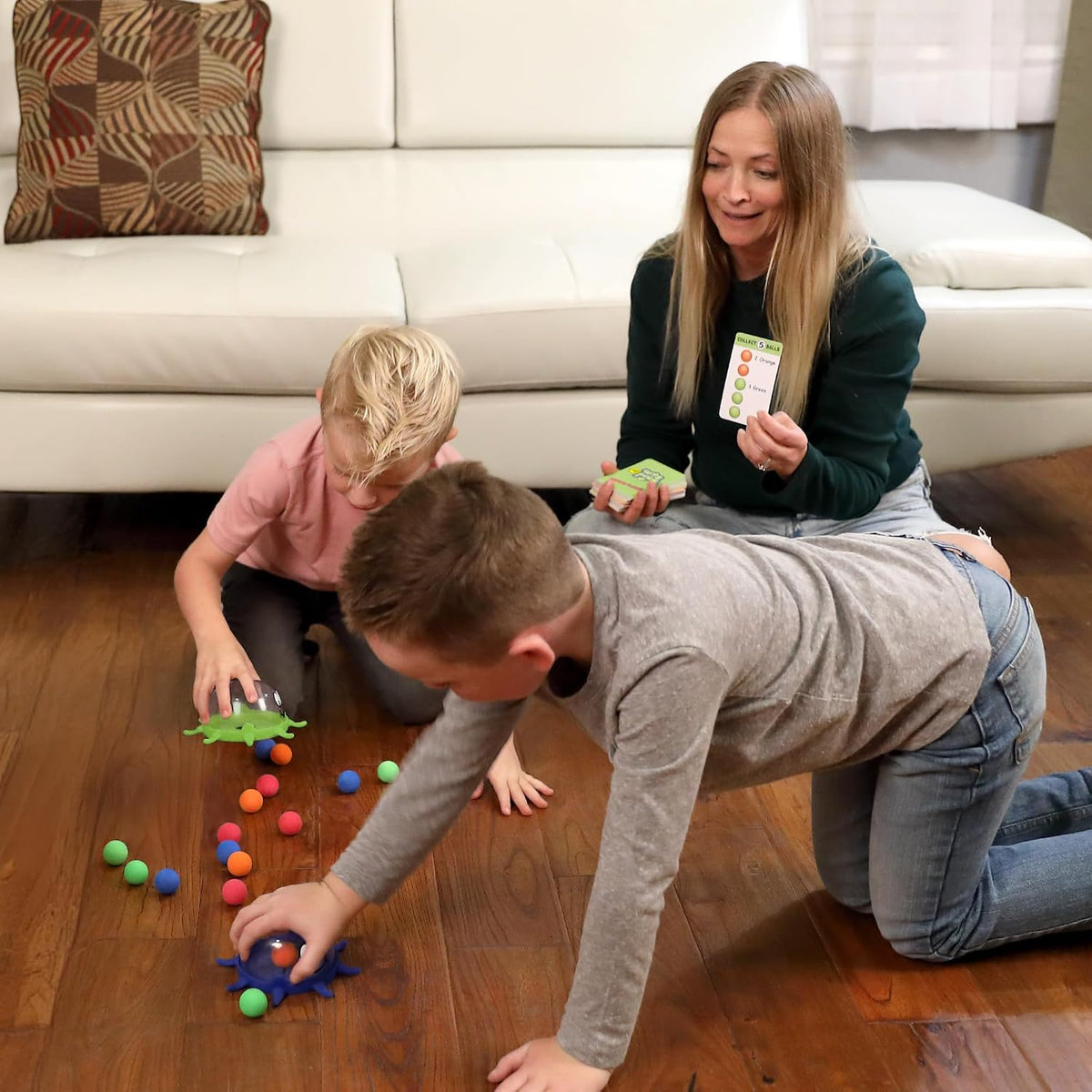 Funwares Squid Squish floor game with 4 squid domes, foam balls and challenge cards - view 8
