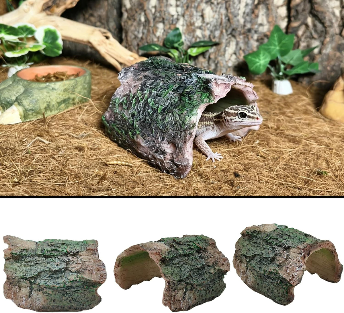 2 Pack Small Betta Log Resin Hollow Tree Trunk Ornament - Medium - image 4