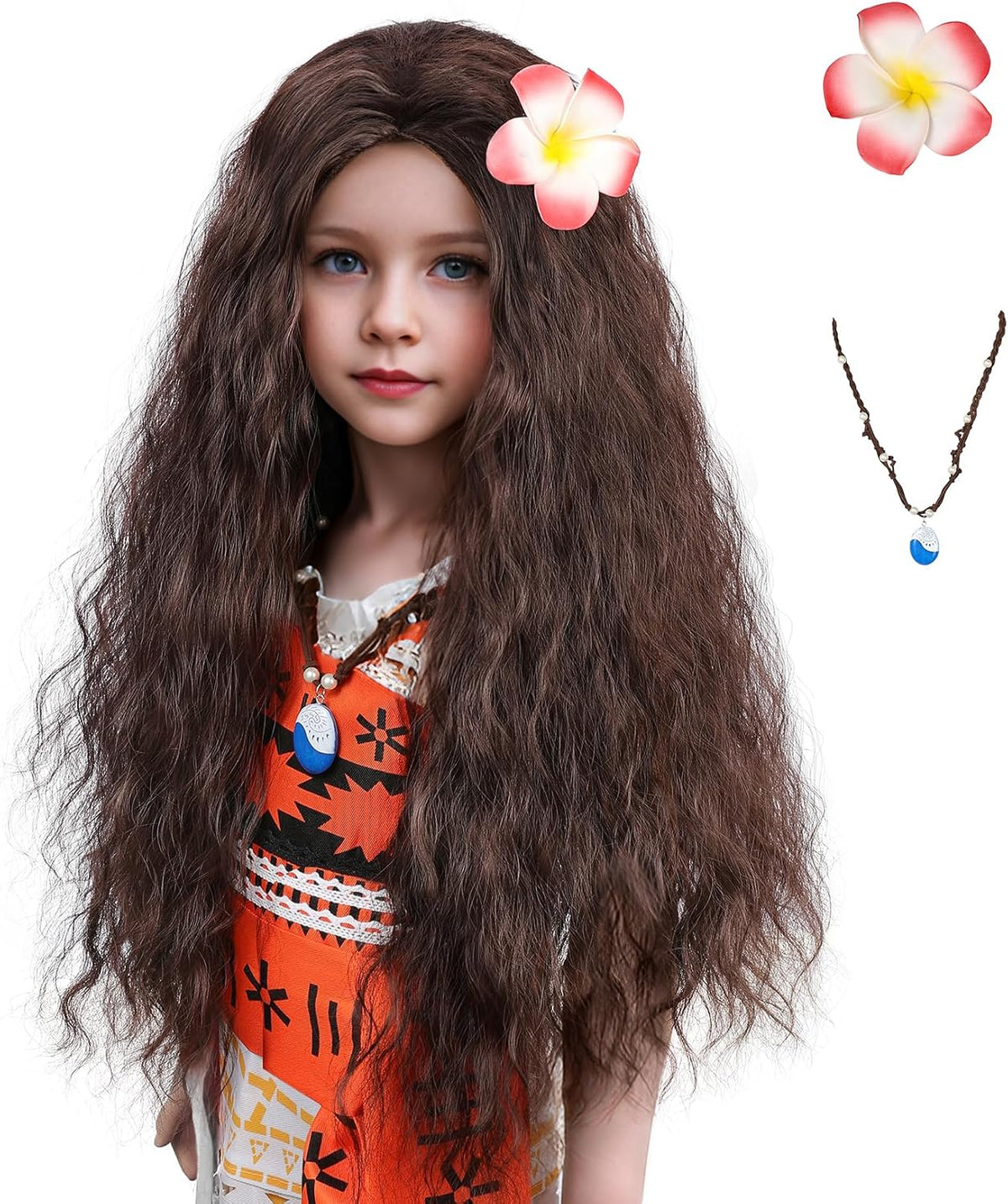 MUPUL kids long black braided wig with bangs for Halloween costumes - view 2