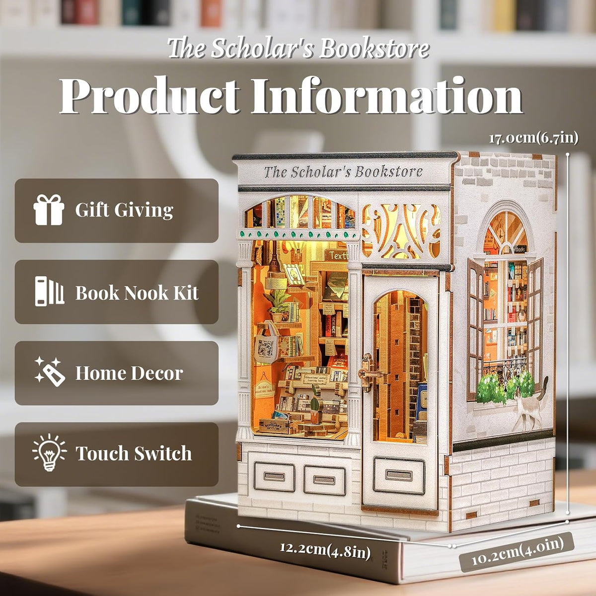 Fsolis Book Nook Kit Booknook Bookshop - The Scholar's Bookstore - image 3