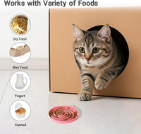 Slow Feeder Cat Bowl, Easy to Clean Silicone Bowl - Purple and Pink - image 3