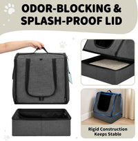 apollo walker Portable Cat Litter Box With Waterproof bag and Lid - Gray / Medium - image 3