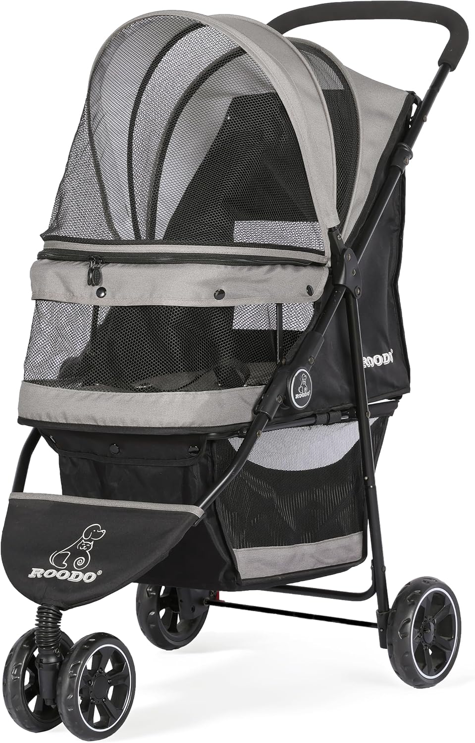 ROODO Escort 3 Wheel Dog Cat Pet Stroller for Small/Medium Dogs Cats - Grey / 33x37 Inch (Pack of 1)