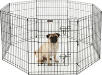 Dog Playpen - Foldable Metal Exercise Puppy Play Pen with 8 24x30in Panels - Indoor/Outdoor Pen - 24" X 30"
