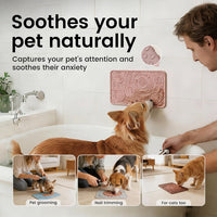 OHMO Lick Mat for Dogs&Cats, Space Pattern, Camo&Sage Green - Sage Green&Coral / 9.8"L x 5.9"W - image 3