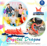 24" Large 3D Printed Dragon - Red White Blue / 24 inch - image 2