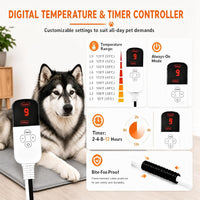 Dog Heating Pad Outdoor, 28*18in with Adjustable 9 Temp Setting & Timer – Essentials for Dogs - 28"*18" - image 2