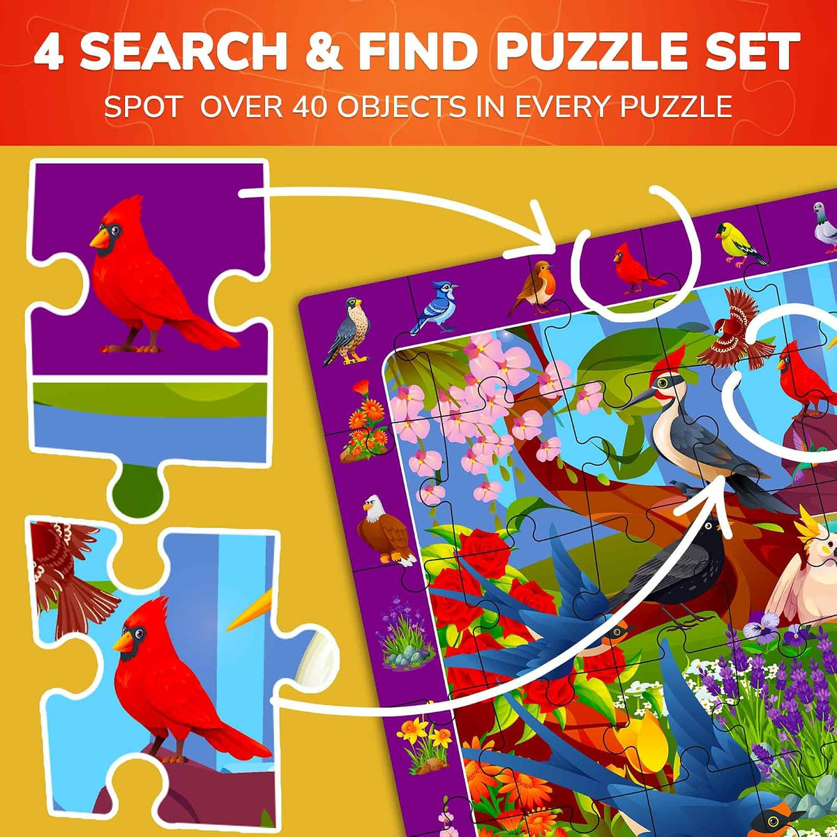 Jigsaw Puzzles for Kids Ages 4-6 - Birds & Bugs - image 3