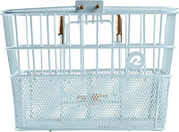 Retrospec Apollo Detachable Front Bike Basket Steel Half-Mesh with Integrated Detachable Hooks and Built-In Handle, Easy Assembly and Portability for Bicycles